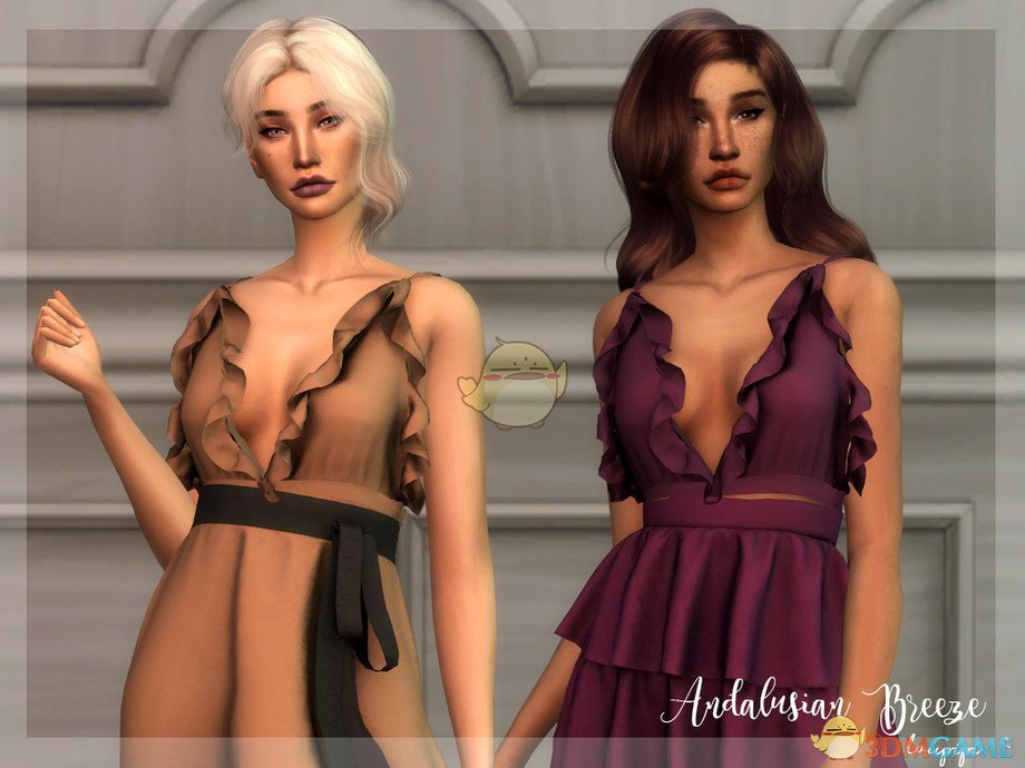 《模拟人生4》女性时尚性感皱边上衣MOD