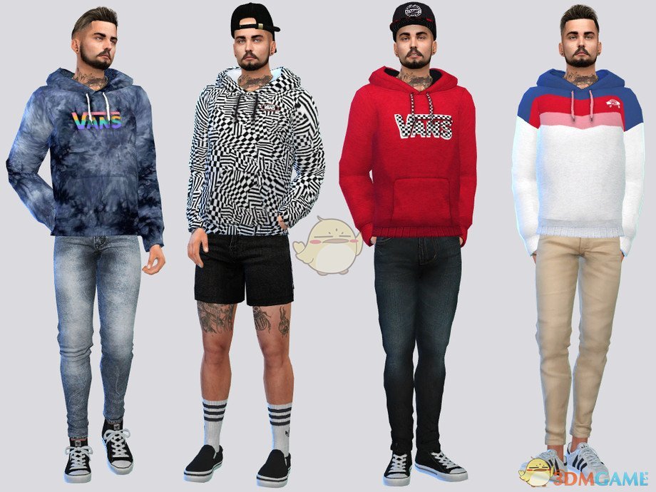 《模拟人生4》男士多款式连帽运动衫MOD