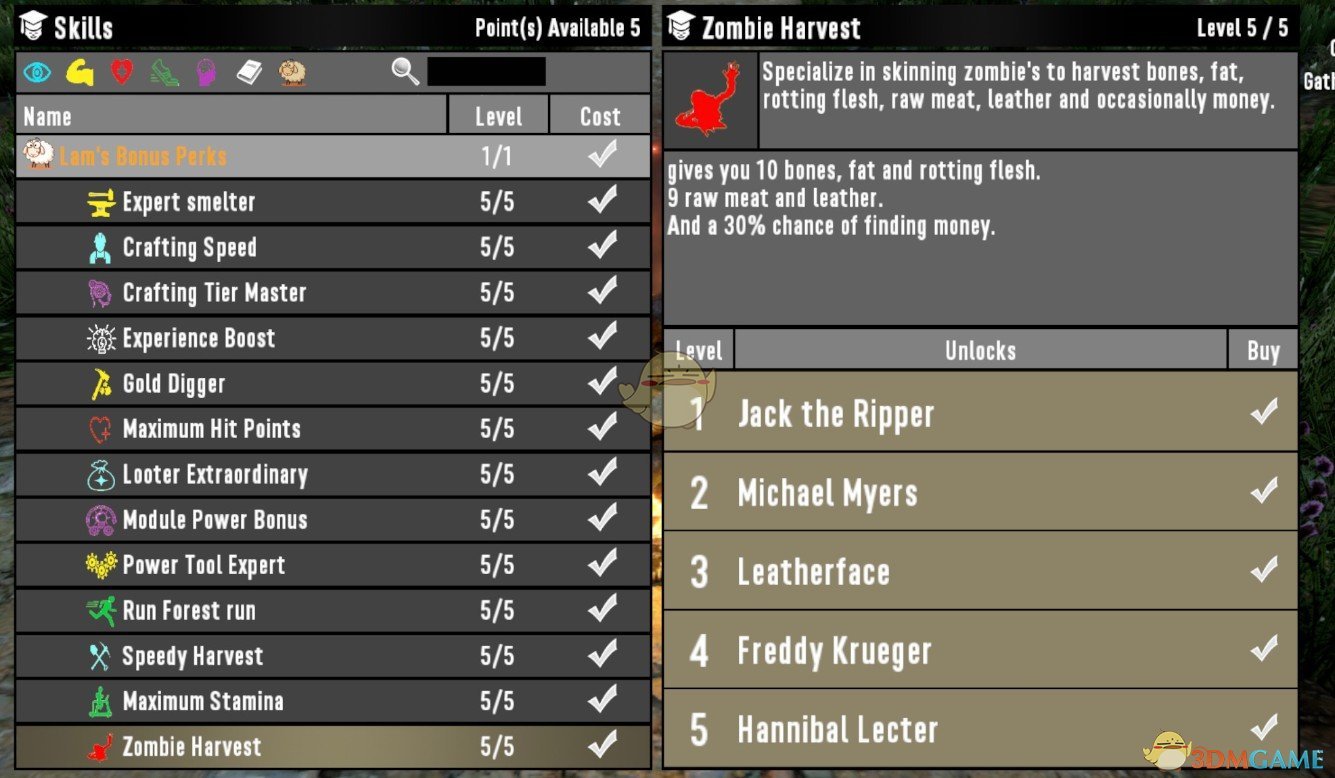 《七日杀》僵尸尸体资源技能MOD