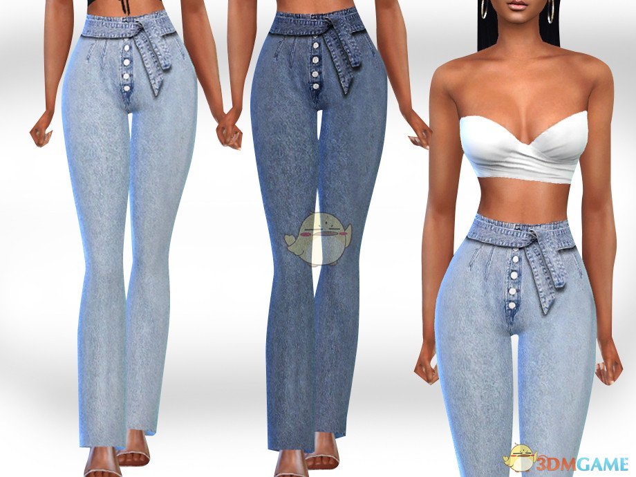《模拟人生4》带纽扣的牛仔长裤MOD