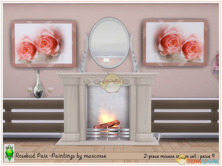 《模拟人生4》玫瑰花蕾精致壁画MOD