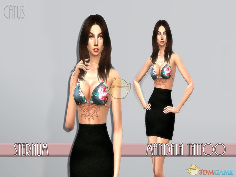 《模拟人生4》女性腹部曼陀罗纹身MOD