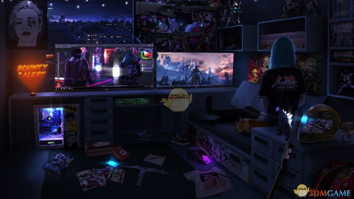 《Wallpaper Engine》少女的现代风电脑房动态壁纸