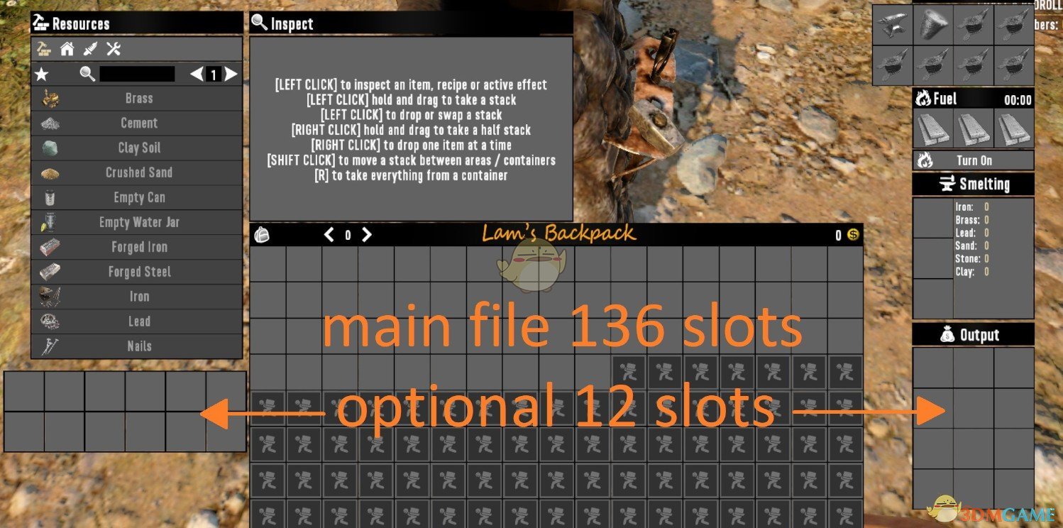 《七日杀》136格背包MOD