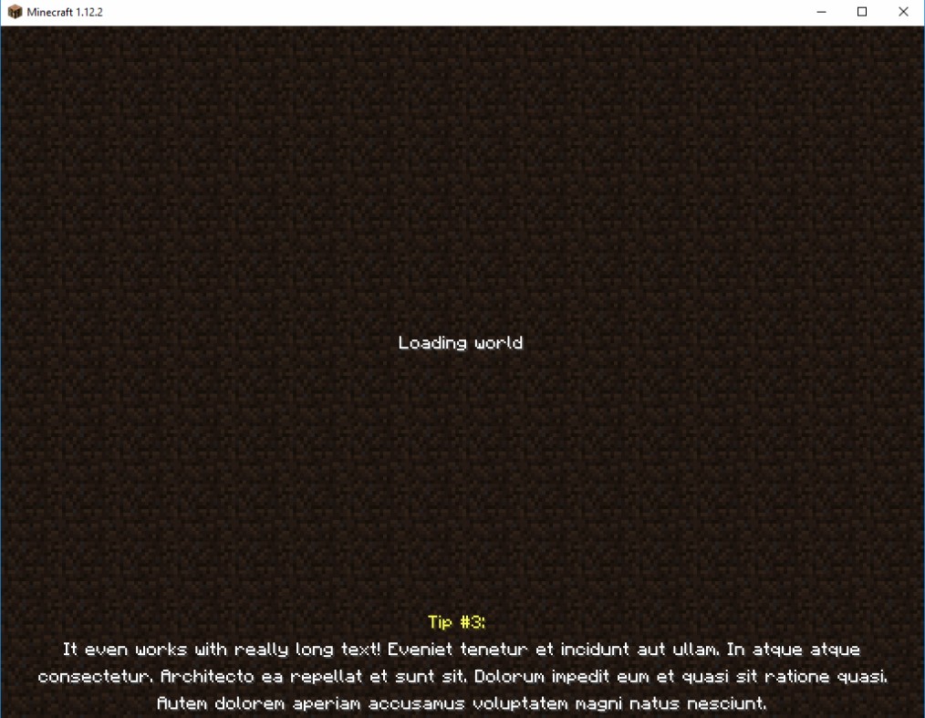 《我的世界》在加载世界过程中显示文字MOD