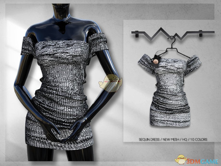 《模拟人生4》女性美丽的亮片连衣裙MOD