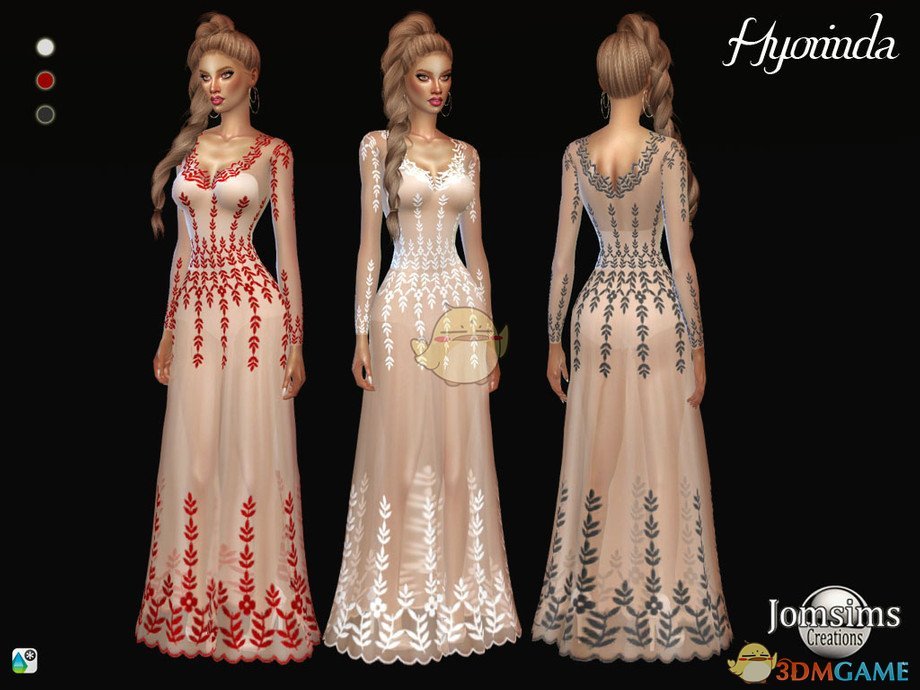 《模拟人生4》面纱刺绣连衣裙MOD