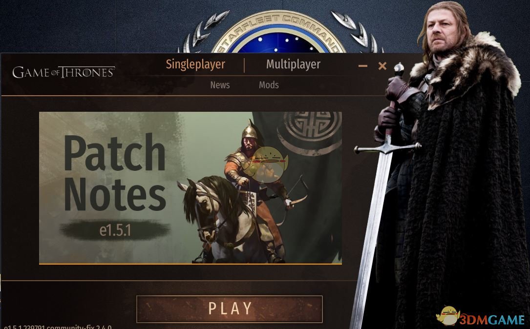 《骑马与砍杀2》权利的游戏启动界面MOD