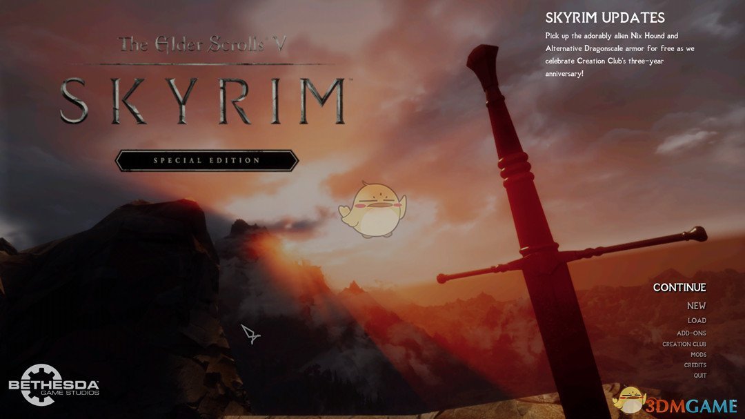 《上古卷轴5：天际重置版》日落主菜单替换MOD