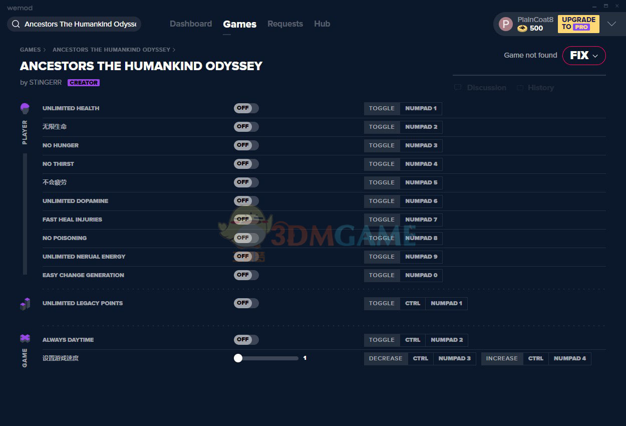 《先祖：人类奥德赛》v1.4十三项修改器[MrAntiFun][Steam]