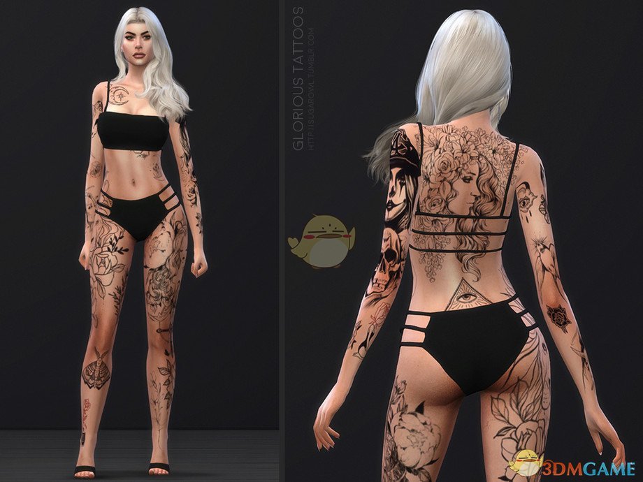 《模拟人生4》多款式女性精致纹身MOD