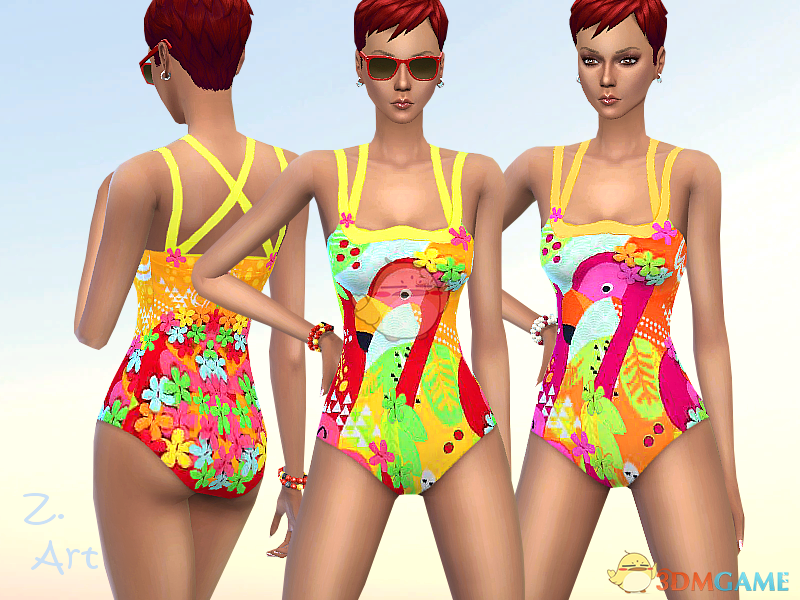 《模拟人生4》彩色火烈鸟泳装MOD