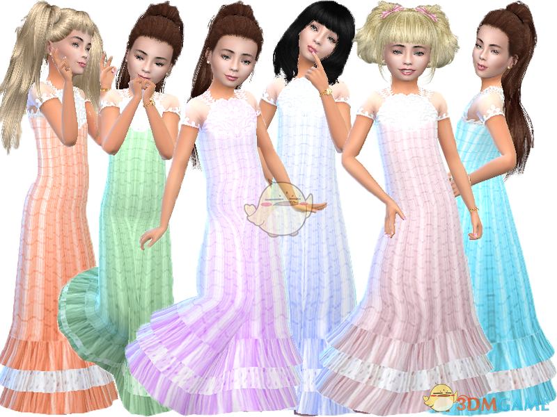 《模拟人生4》小女孩美丽蕾丝连衣裙MOD