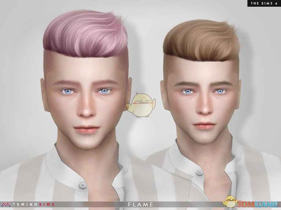 《模拟人生4》男士火焰造型发型MOD