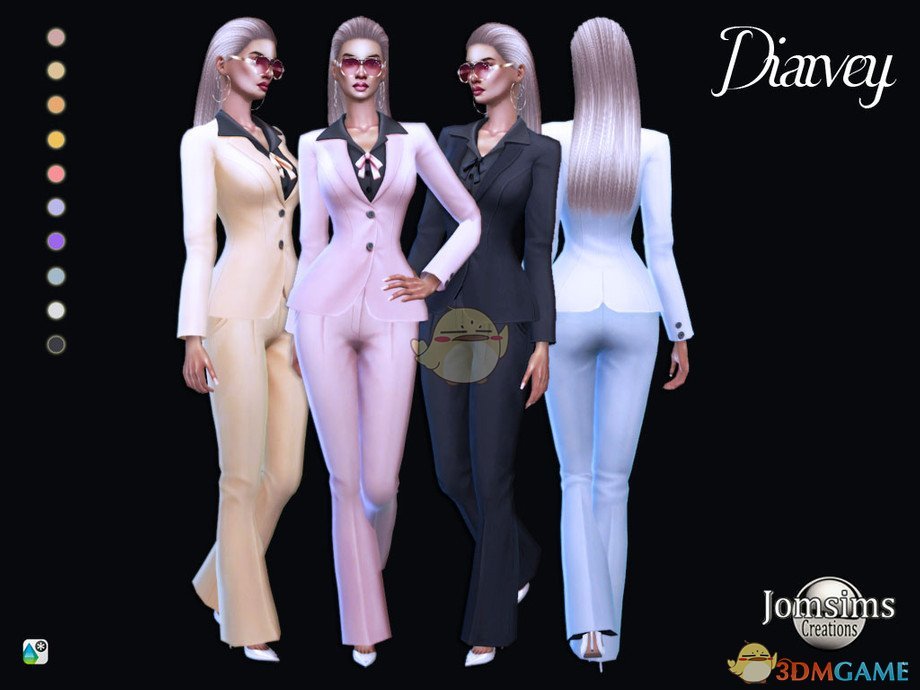 《模拟人生4》女性带蝴蝶结的商务服装MOD