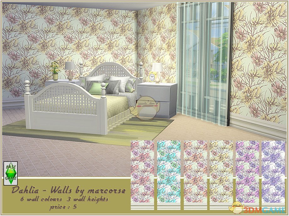 《模拟人生4》女性美丽大丽花墙纸MOD