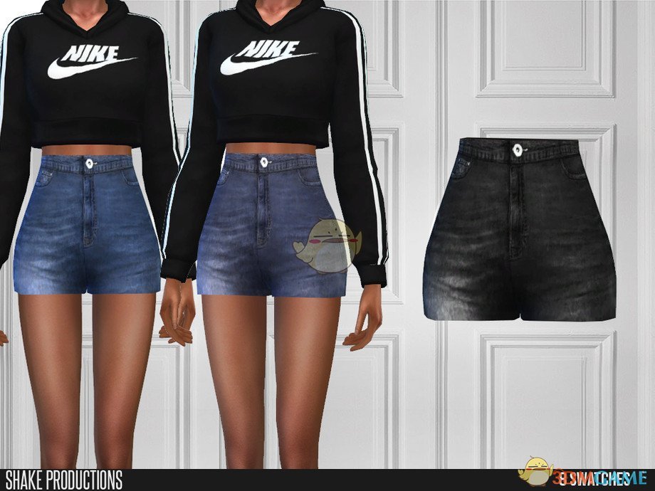 《模拟人生4》女性带纽扣的牛仔短裤MOD