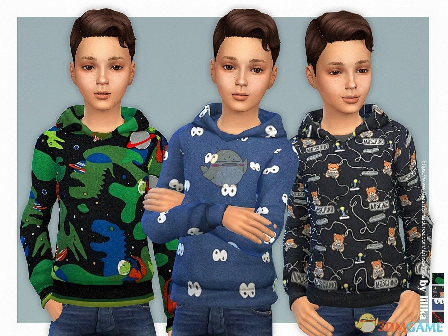 《模拟人生4》小男孩多款式连帽衫MOD