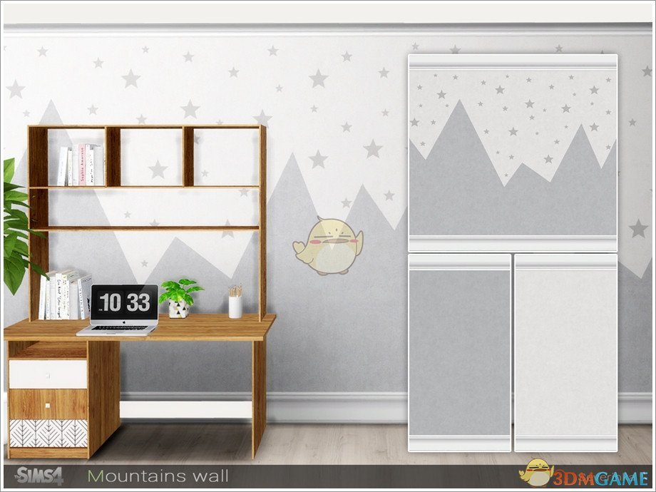 《模拟人生4》简洁的山墙壁纸MOD