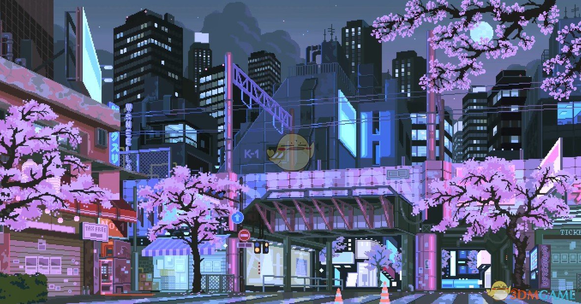 《Wallpaper Engine》樱花车站像素风动态壁纸