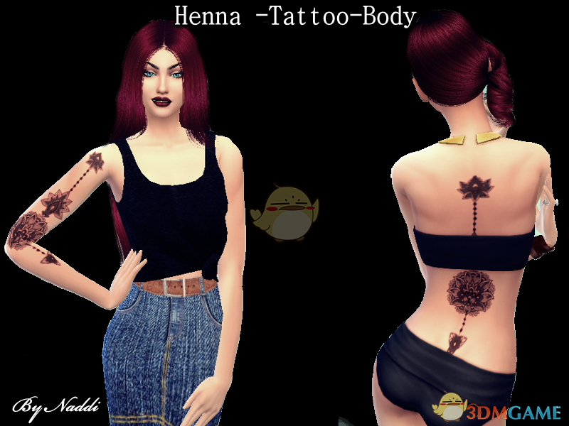 《模拟人生4》鲜花精致纹身MOD