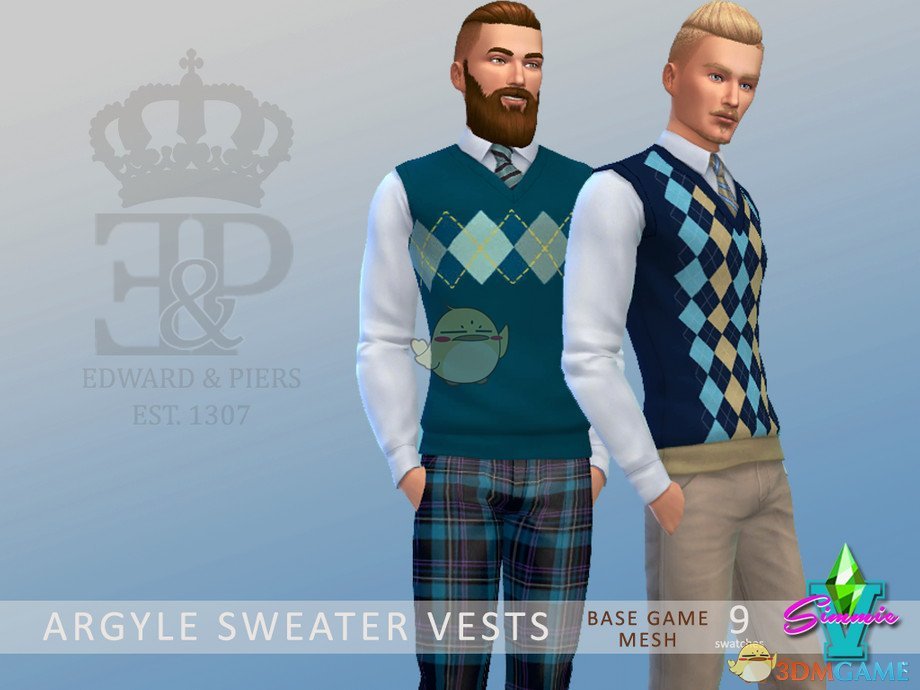 《模拟人生4》男性帅气毛衣背心MOD