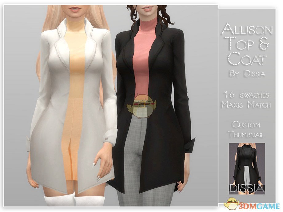 《模拟人生4》时尚简洁的外套上衣MOD