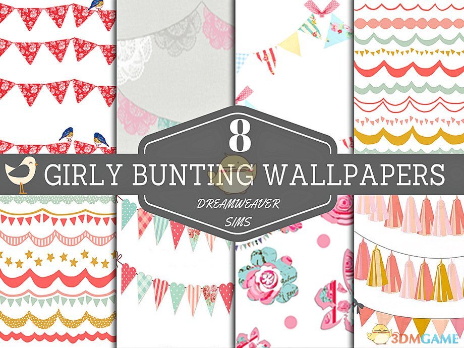 《模拟人生4》少女彩旗壁纸MOD