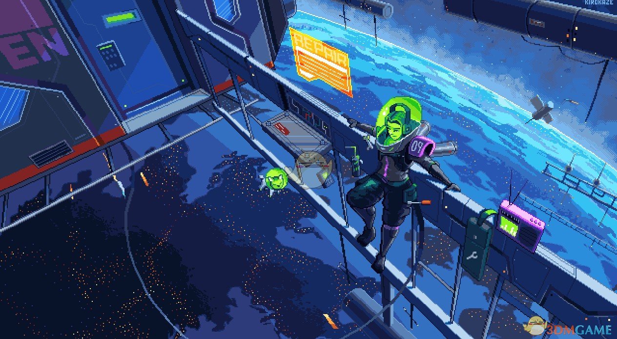 《Wallpaper Engine》像素风空间站的休闲时刻动态壁纸