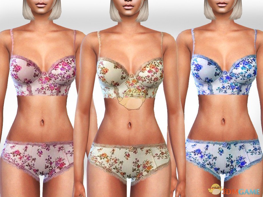 《模拟人生4》女性可爱的花卉贴身内衣裤MOD