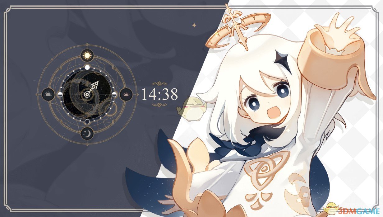 《Wallpaper Engine》原神 - 游戏风格时钟动态壁纸