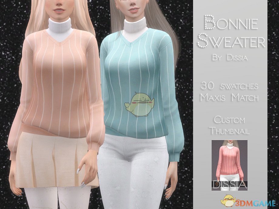 《模拟人生4》简洁条纹精致毛衣MOD
