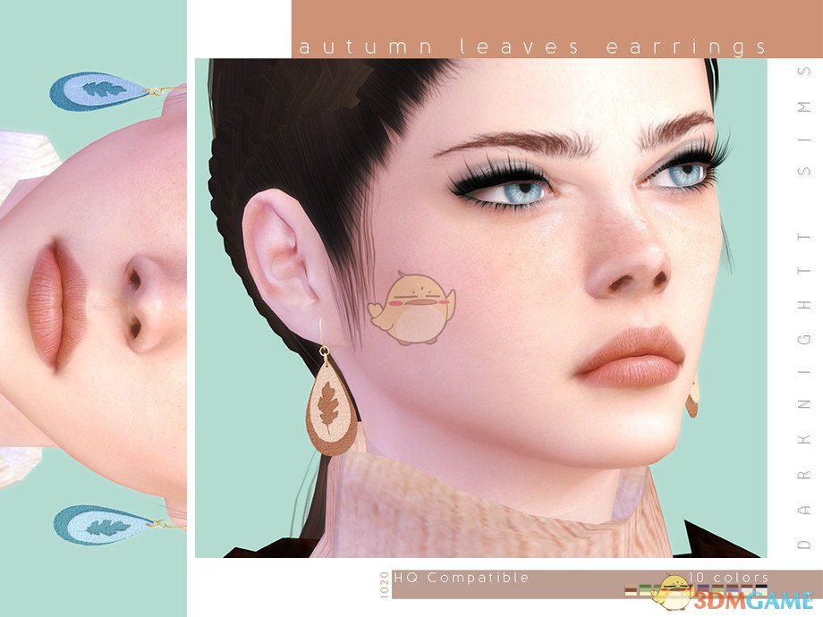 《模拟人生4》秋天树叶耳环MOD
