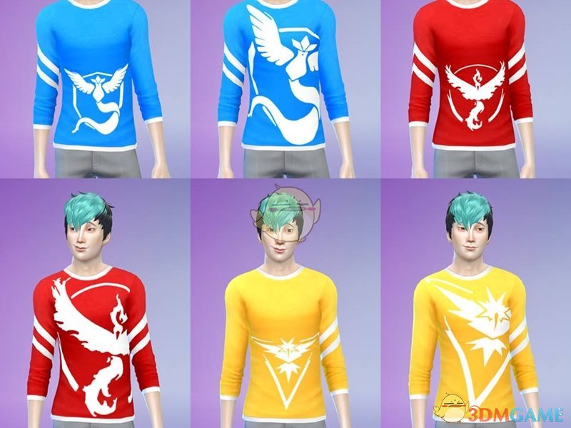 《模拟人生4》宝可梦三神兽短袖MOD