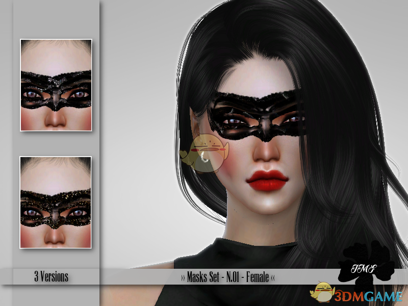 《模拟人生4》女性精致黑色面具MOD