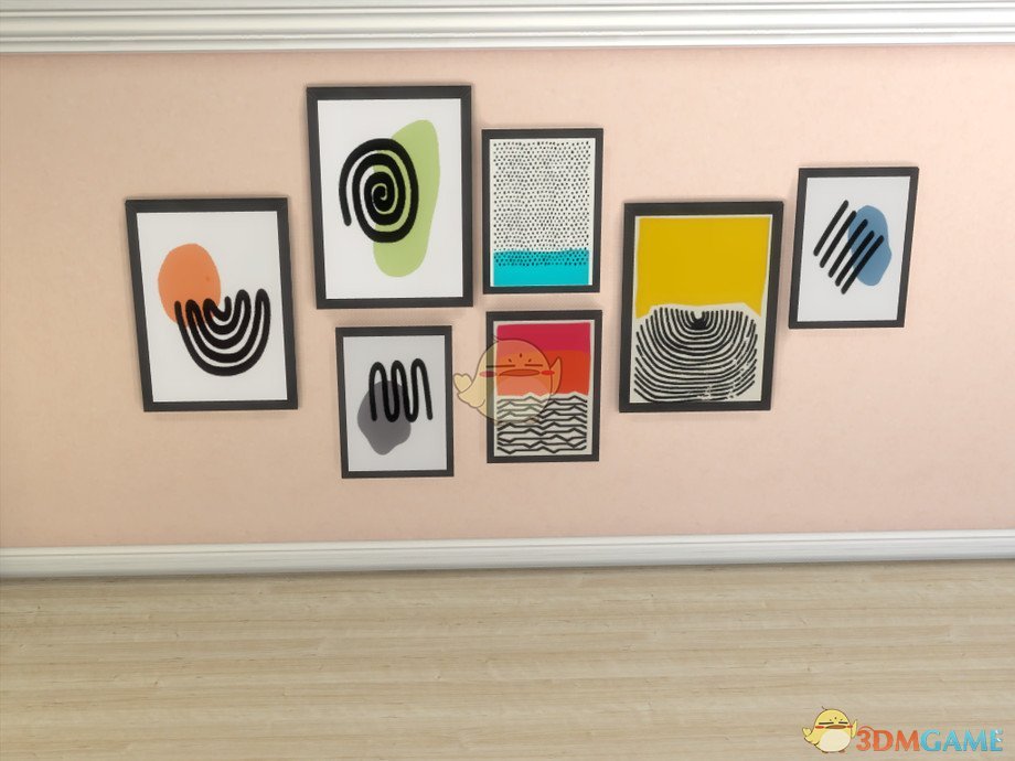 《模拟人生4》简洁线条现代壁画MOD