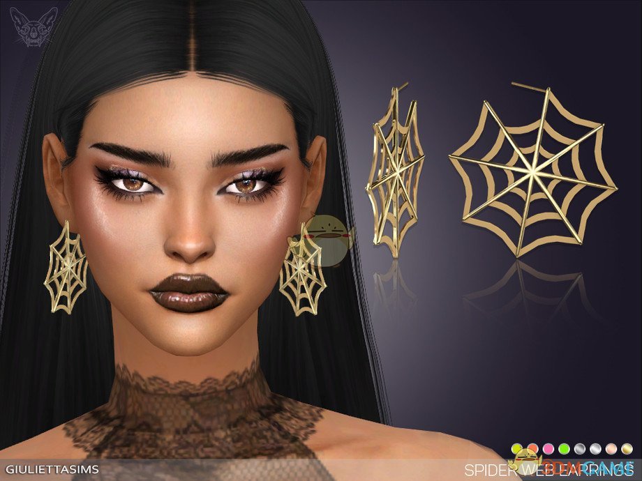 《模拟人生4》大型蜘蛛网耳环MOD