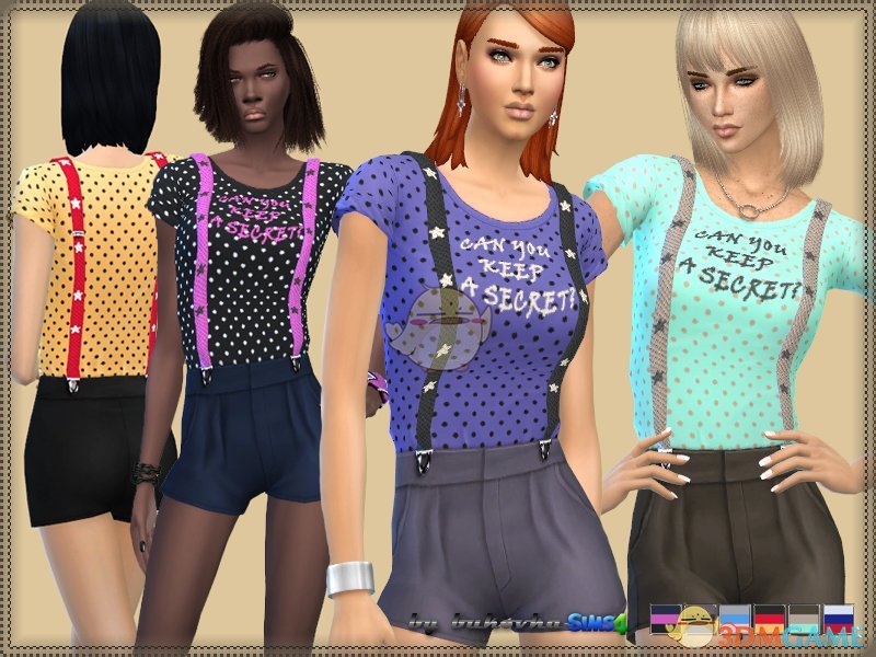 《模拟人生4》女性休闲吊带连身裤MOD