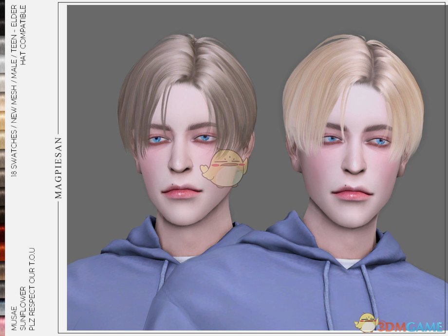 《模拟人生4》男士帅气的中分发型MOD