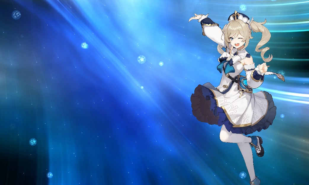 《Wallpaper Engine》原神 - 芭芭拉 - 立绘纯色背景动态壁纸