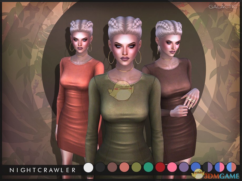 《模拟人生4》女性紧身皮质褶皱连衣裙MOD