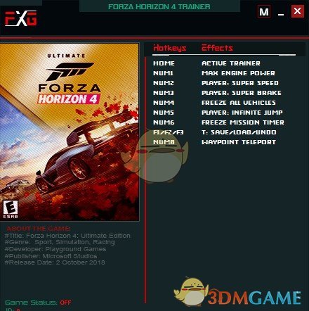 《极限竞速：地平线4》v1.0.4八项修改器[FutureX]