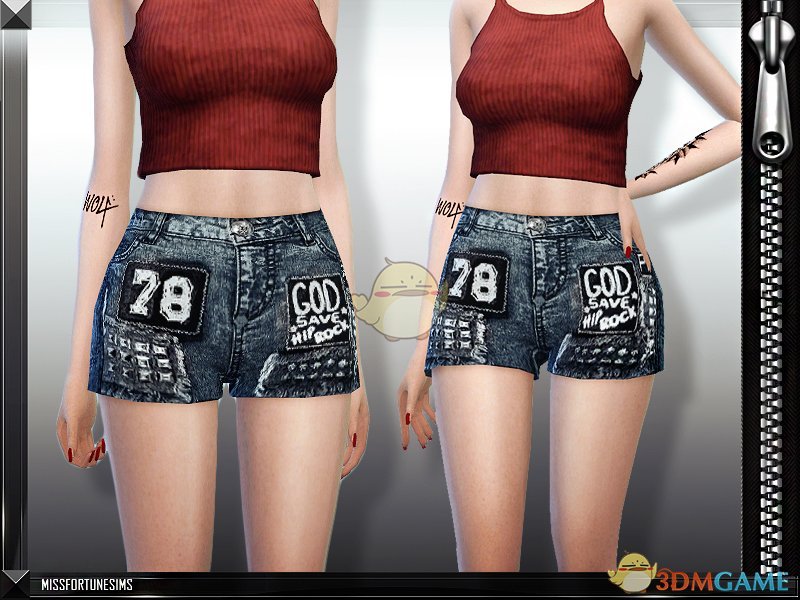 《模拟人生4》女性时尚的牛仔短裤MOD