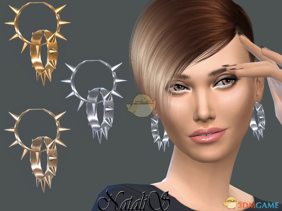 《模拟人生4》尖刺圆环耳环MOD