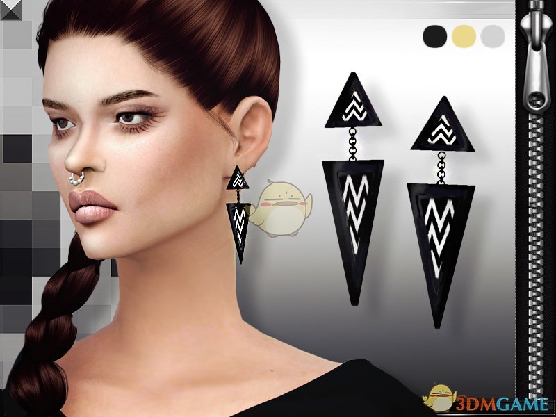 《模拟人生4》三角形条纹耳环MOD