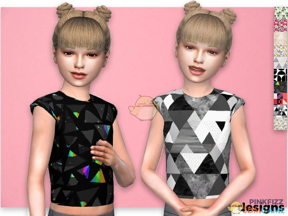 《模拟人生4》小女孩格子短袖MOD