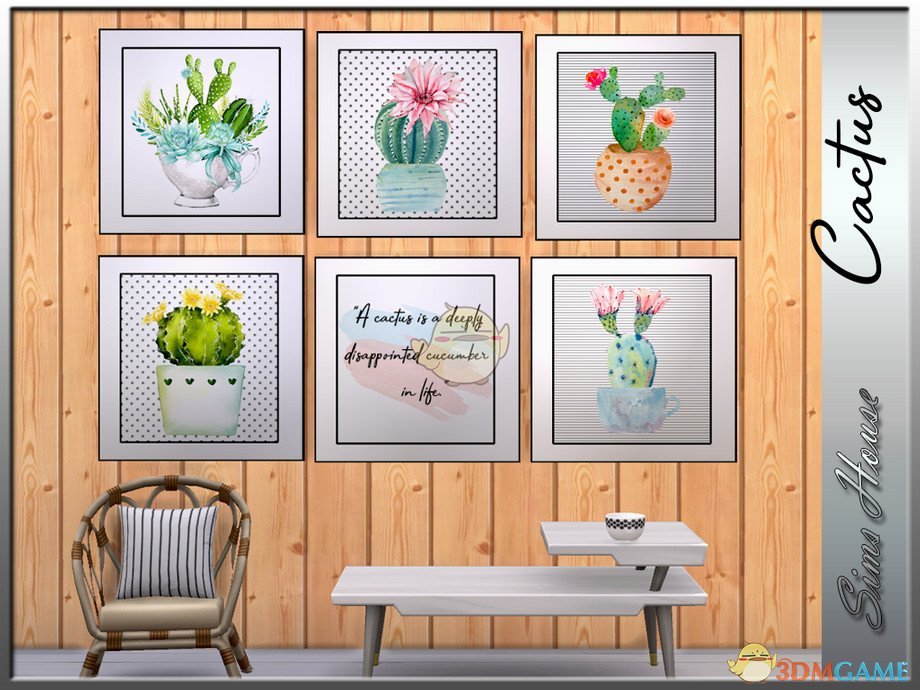 《模拟人生4》仙人掌现代壁画MOD