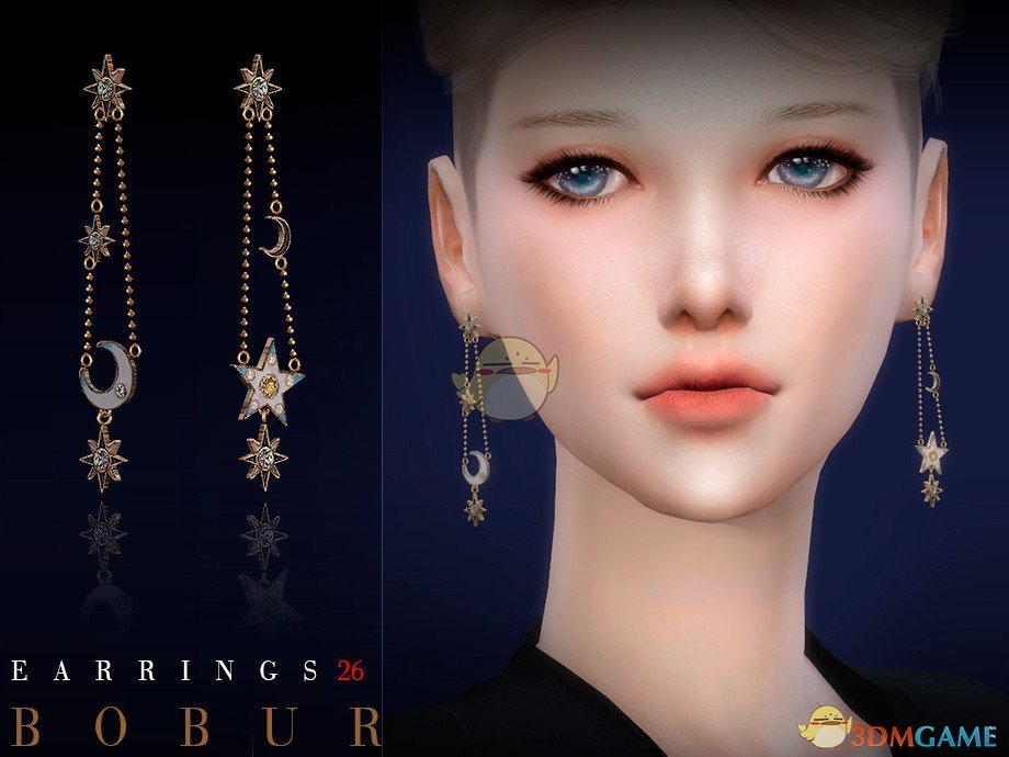 《模拟人生4》星星月亮钻石挂坠耳环MOD