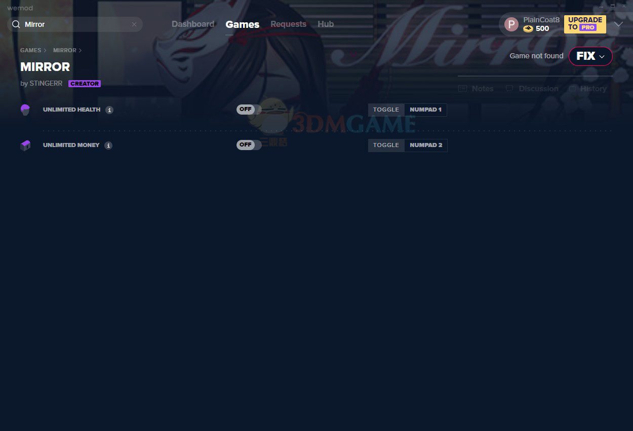 《Mirror》v2020.10.17无限生命金钱修改器[MrAntiFun]