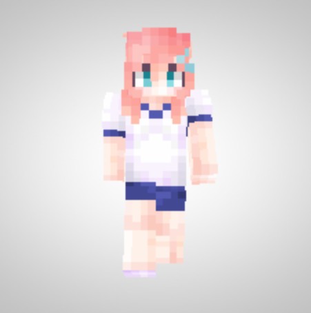 《我的世界》粉发短袖装少女皮肤MOD